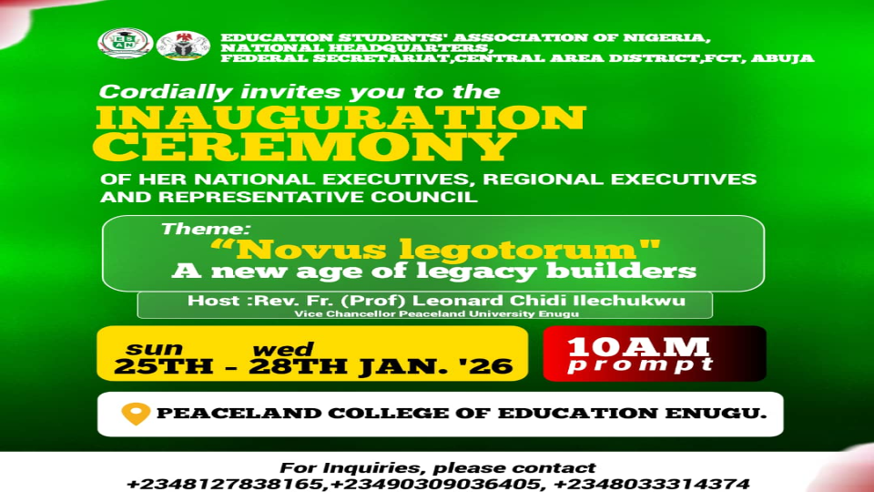 OFFICIAL INVITATION | ESAN NATIONAL INAUGURATION & HANDOVER CEREMONY
